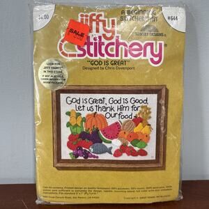 jiffy stitchery crewel embroidery kit “God Is Great” Fits 5X7” Frame